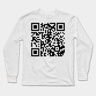 Rickroll qr code - black - white Long Sleeve T-Shirt